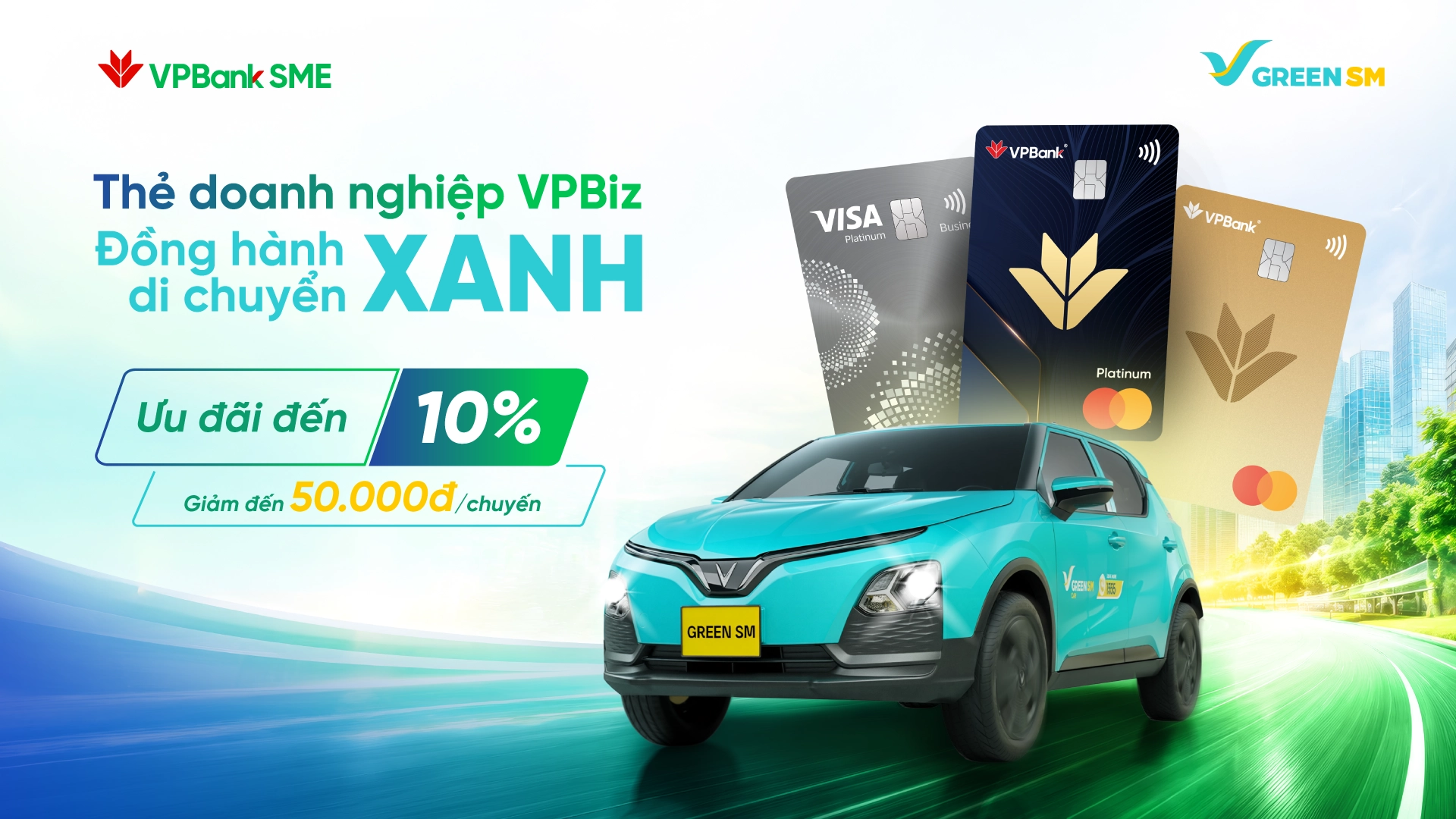 Thẻ doanh nghiệp VPBiz - Đồng hành di chuyển XANH